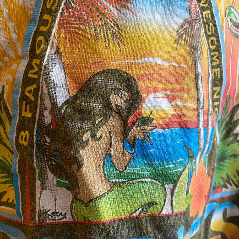 Vintage GILDAN Mermaid Key West T-shirt XL